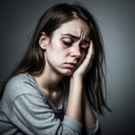 Figure of an women looking anxious