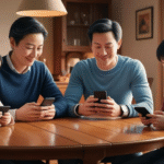 People busy in their mobile devices