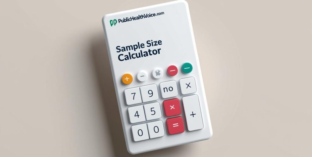 Sample size calculator image by PublicHealthVoice.com